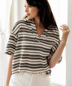 BT BEST SELLERS Aston Striped Collared Knit Top 18 BT BEST SELLERS Aston Striped Collared Knit Top