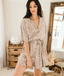 BT Anika Button Down Leopard Dress