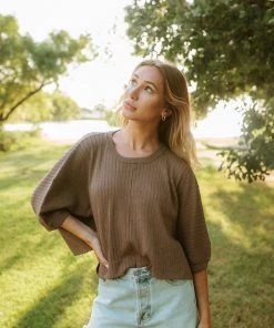 BT Byron Ribbed Knit Dollman Top - Chocolate MATCHING SETS 12 BT Byron Ribbed Knit Dollman Top - Chocolate MATCHING SETS