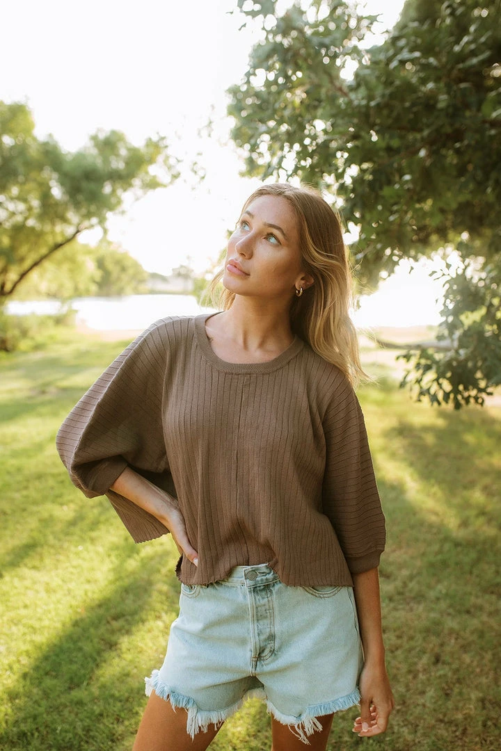 BT Byron Ribbed Knit Dollman Top - Chocolate MATCHING SETS 7 BT Byron Ribbed Knit Dollman Top - Chocolate MATCHING SETS