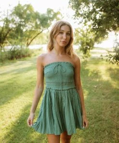 MUSTARD SEED Olivia Smocked Strapless Romper