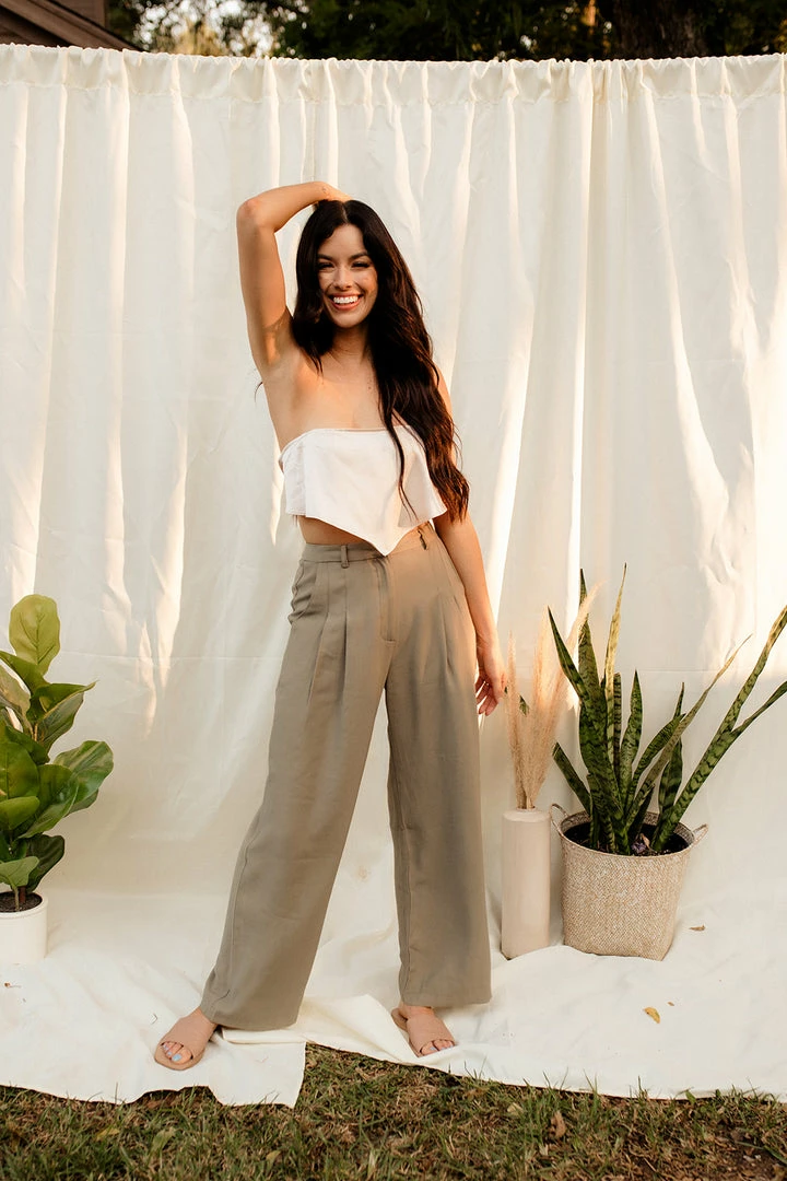 FORE COLLECTION Fraser Pintuck High Rise Trousers BOTTOMS 3 FORE COLLECTION Fraser Pintuck High Rise Trousers BOTTOMS