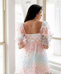 STORIA She's Like Spring Tulle Babydoll Dress - Rainbow