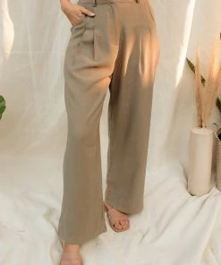FORE COLLECTION Fraser Pintuck High Rise Trousers BOTTOMS