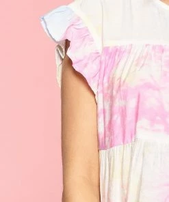 ODDI Tie Dye Tiered Babydoll Top