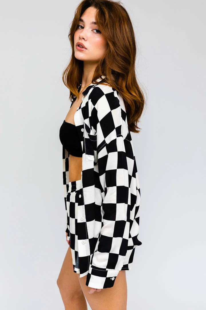 LE LIS MATCHING SETS Johan Checkered Button Down Top 11 LE LIS MATCHING SETS Johan Checkered Button Down Top