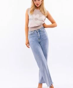 LE LIS Patience Floral Knit Sweater Vest Top TOPS