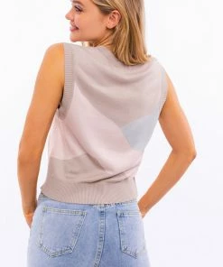 LE LIS Patience Floral Knit Sweater Vest Top TOPS