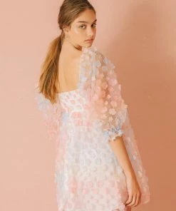 STORIA She's Like Spring Tulle Babydoll Dress - Rainbow