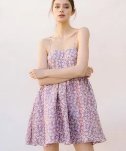 STORIA Joan Floral High Sheen Babydoll Dress