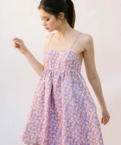 STORIA Joan Floral High Sheen Babydoll Dress