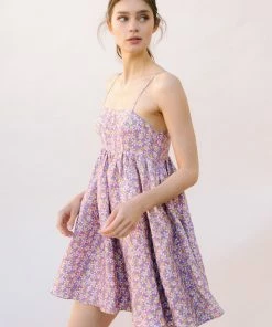 STORIA Joan Floral High Sheen Babydoll Dress