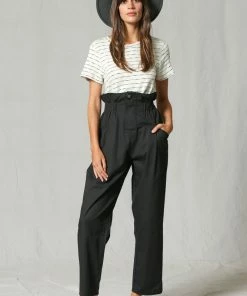 Shop Caylo BOTTOMS Brixton Pocketed Paper Bag Trousers