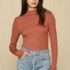 BT Day And Night Turtleneck Knit Top - Rust TOPS