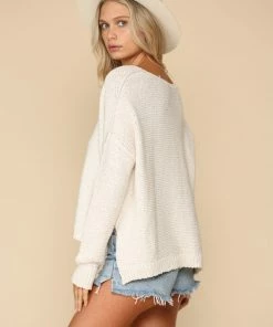 BT TOPS Chasing Rainbows Cotton V-Neck Sweater