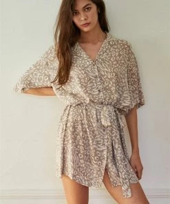 BT Anika Button Down Leopard Dress