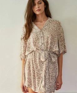 BT Anika Button Down Leopard Dress
