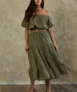 BT MATCHING SETS Mindy Cotton Eyelet Crop Top