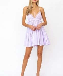 LE LIS BEST SELLERS Gracie Cotton Babydoll Dress - Lavender