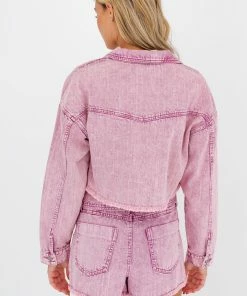 LE LIS MATCHING SETS Lizzie Acid Wash Paper Bag Shorts