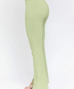 LE LIS Wait Up Knit Gingham Slit Front Pants 25 LE LIS Wait Up Knit Gingham Slit Front Pants