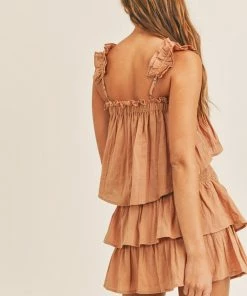 MABLE MATCHING SETS London Smocked Ruffle Mini Skirt