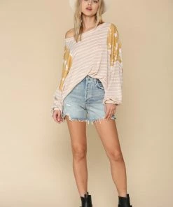 BT MADE IN THE USA Alexa Contrast Thermal Knit Top