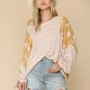 BT MADE IN THE USA Alexa Contrast Thermal Knit Top