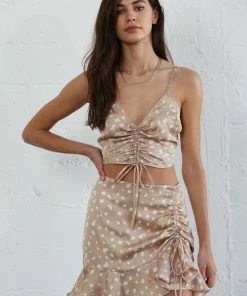 BT ANIMAL PRINT Carabelle Satin Ruched Skirt