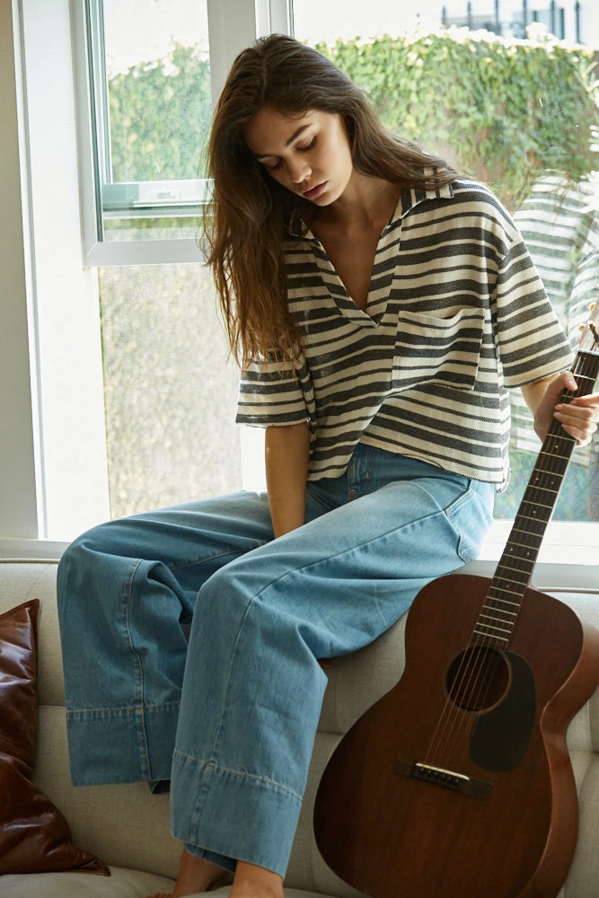 BT BEST SELLERS Aston Striped Collared Knit Top 13 BT BEST SELLERS Aston Striped Collared Knit Top