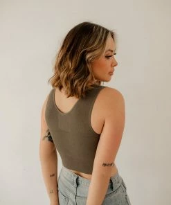 BT Jolie Ribbed Seamless Crop Top - Moss