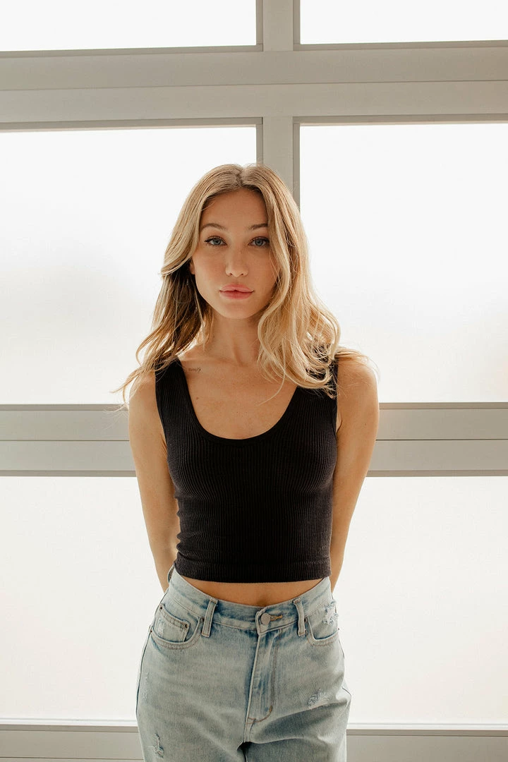 BT Izzy Ribbed Crop Tank - Black 8 BT Izzy Ribbed Crop Tank - Black