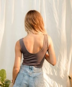 BT Izzy Ribbed Crop Tank - Charcoal BEST SELLERS 16 BT Izzy Ribbed Crop Tank - Charcoal BEST SELLERS