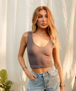 BT Izzy Ribbed Crop Tank - Charcoal BEST SELLERS 14 BT Izzy Ribbed Crop Tank - Charcoal BEST SELLERS