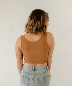 BT Tori Reversible Twist Crop Top - Camel TOPS