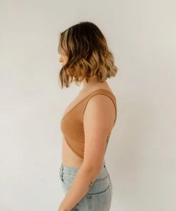 BT Tori Reversible Twist Crop Top - Camel TOPS