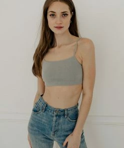 BT Halo Ribbed Seamless Bralette - Pewter