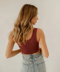 BT Olivia Henley Seamless Crop Tank - Dark Mauve TANKS + CAMIS