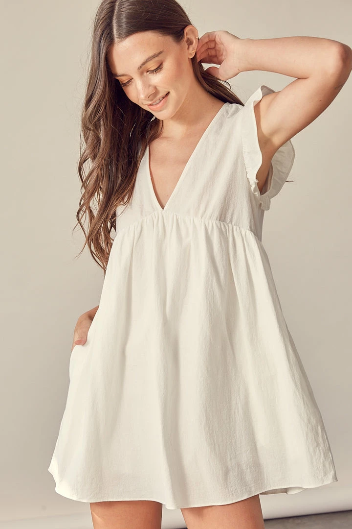 MUSTARD SEED Bethany Babydoll Dress W/ Shorts Lining BRIDAL 6 MUSTARD SEED Bethany Babydoll Dress W/ Shorts Lining BRIDAL