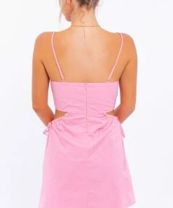 LE LIS Gentry Cotton Side Cut Out Poplin Dress DRESSES