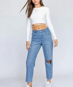 LE LIS Kiki Long Sleeve Knit Crop Top TOPS