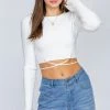 LE LIS Kiki Long Sleeve Knit Crop Top TOPS