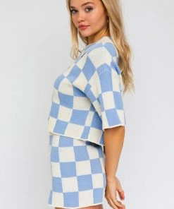 LE LIS MATCHING SETS Jessie Checkered Knit Shorts