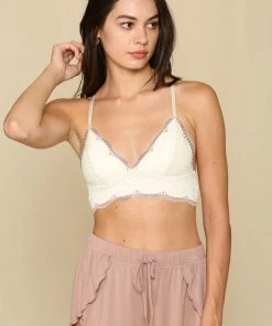 BT ACCESSORIES Jacky Y Back Lace Bralette - Ivory