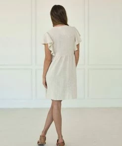 WL BUMP FRIENDLY Rosemont Linen Blend Button Down Dress