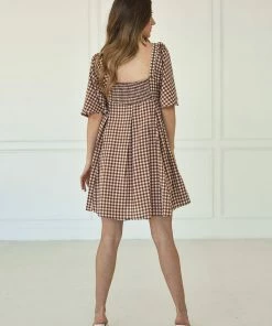 BT Bayview Cotton Gingham Babydoll Dress BUMP FRIENDLY