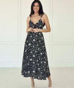 BT ANIMAL PRINT Andy Floral Cut Out Midi Dress