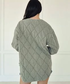 BT OUTERWEAR Charli Stone Washed Quilted Jacket - Olive