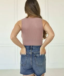 WL Sculpt Ribbed Padded Tank Top - Mauve