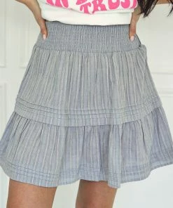 MABLE Happy Anywhere Smocked Pleated Mini Skirt